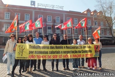 Sindicato da Hotelaria manifestou-se nas Caldas e em Óbidos