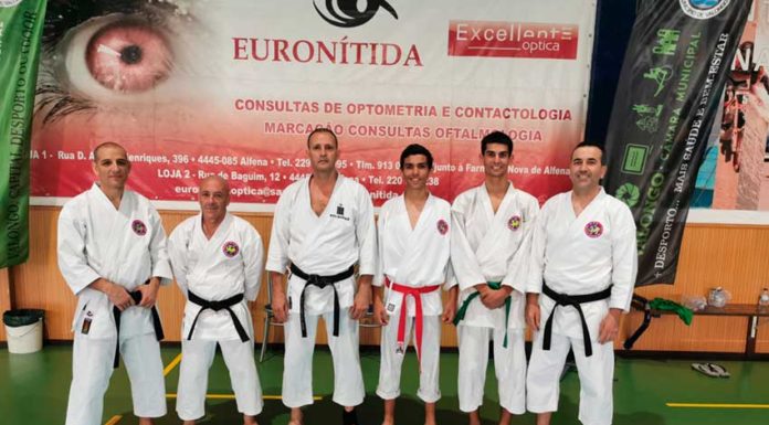 Atletas de Karaté Shotokan dos Pimpões no Estágio Internacional da Ckalfena