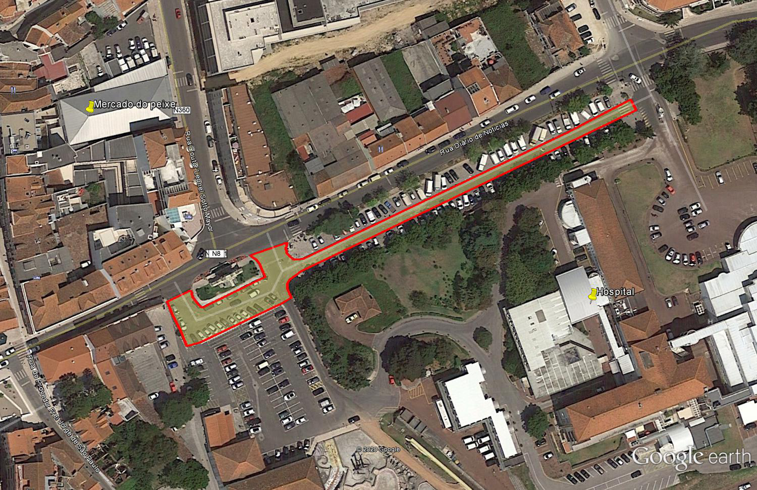 Obras de pavimentação na Rua Diário de Notícias