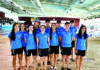 Os nadadores da OC no Torneio do Nadador Completo, nas Caldas